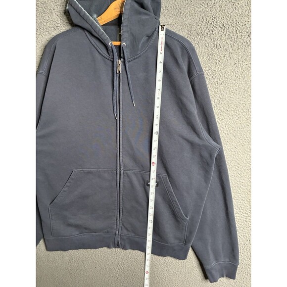 VTG Y2K Dickies Full Zip Hoodie Sweatshirt Mens XL Navy Cyber Skater Grunge - Picture 13 of 13